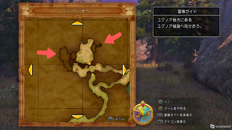 行けない………… ユグノア地方拡大地図