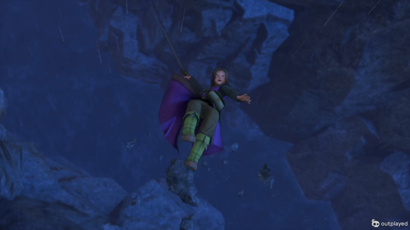 また崖落ちしちゃう 急流へ落ちるにとくん