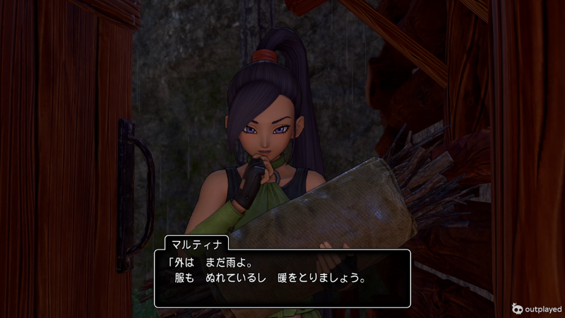 このマルティナめちゃ可愛い(これが崖落ち効果か) マルティナ「外はまだ雨よ。
服もぬれているし、暖をとりましょう」