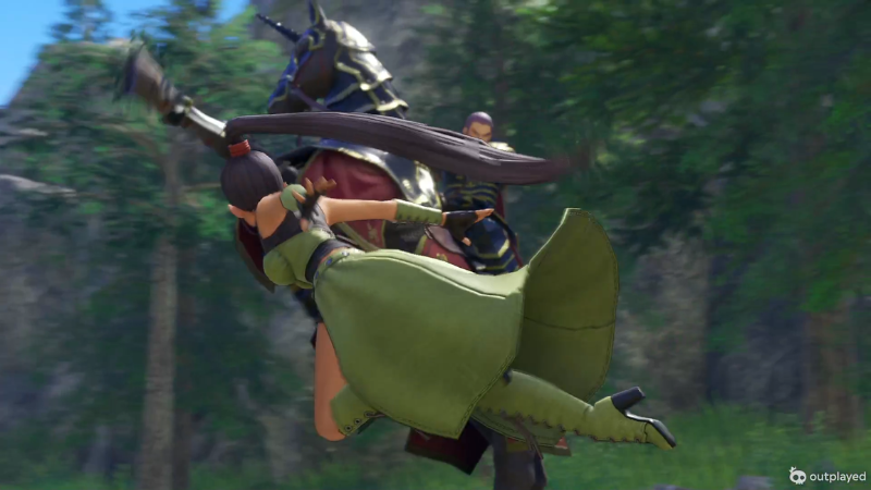 騎乗したグレイグに挑むマルティナ