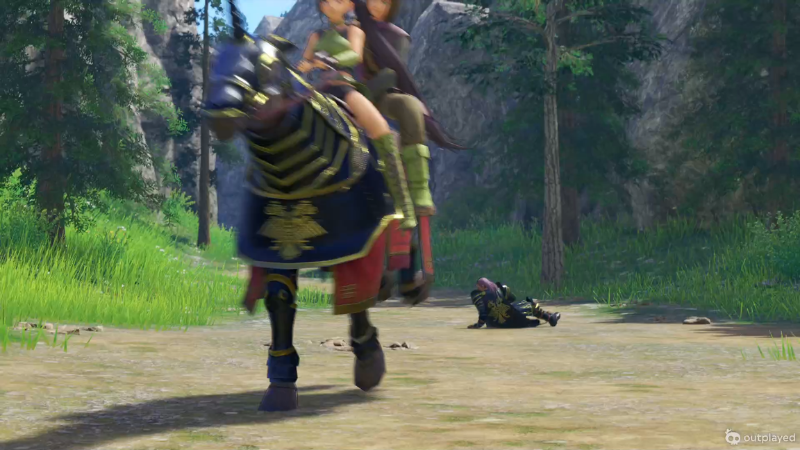 軍馬を奪って逃げる、マルティナとにとくん