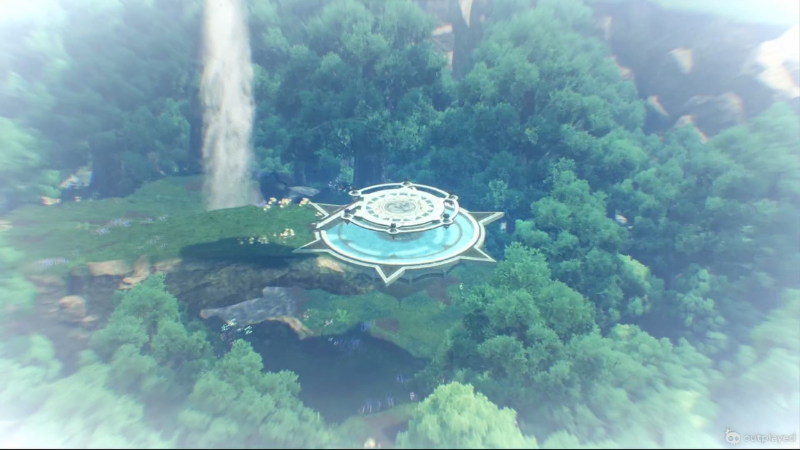 深い森の中にある台座のような構造物