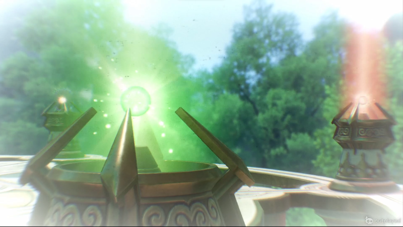 台座にオーブを置く様子