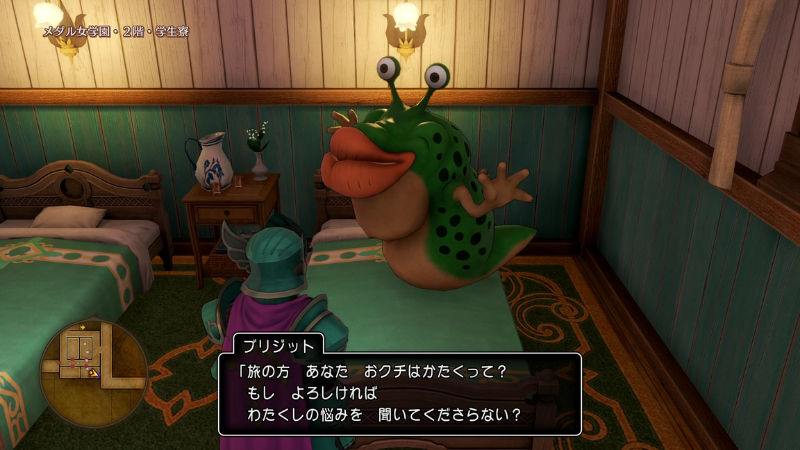 ブリジット「旅の方、あなた、おクチはかたくって？
もしよろしければ、わたくしの悩みを聞いてくださらない？」